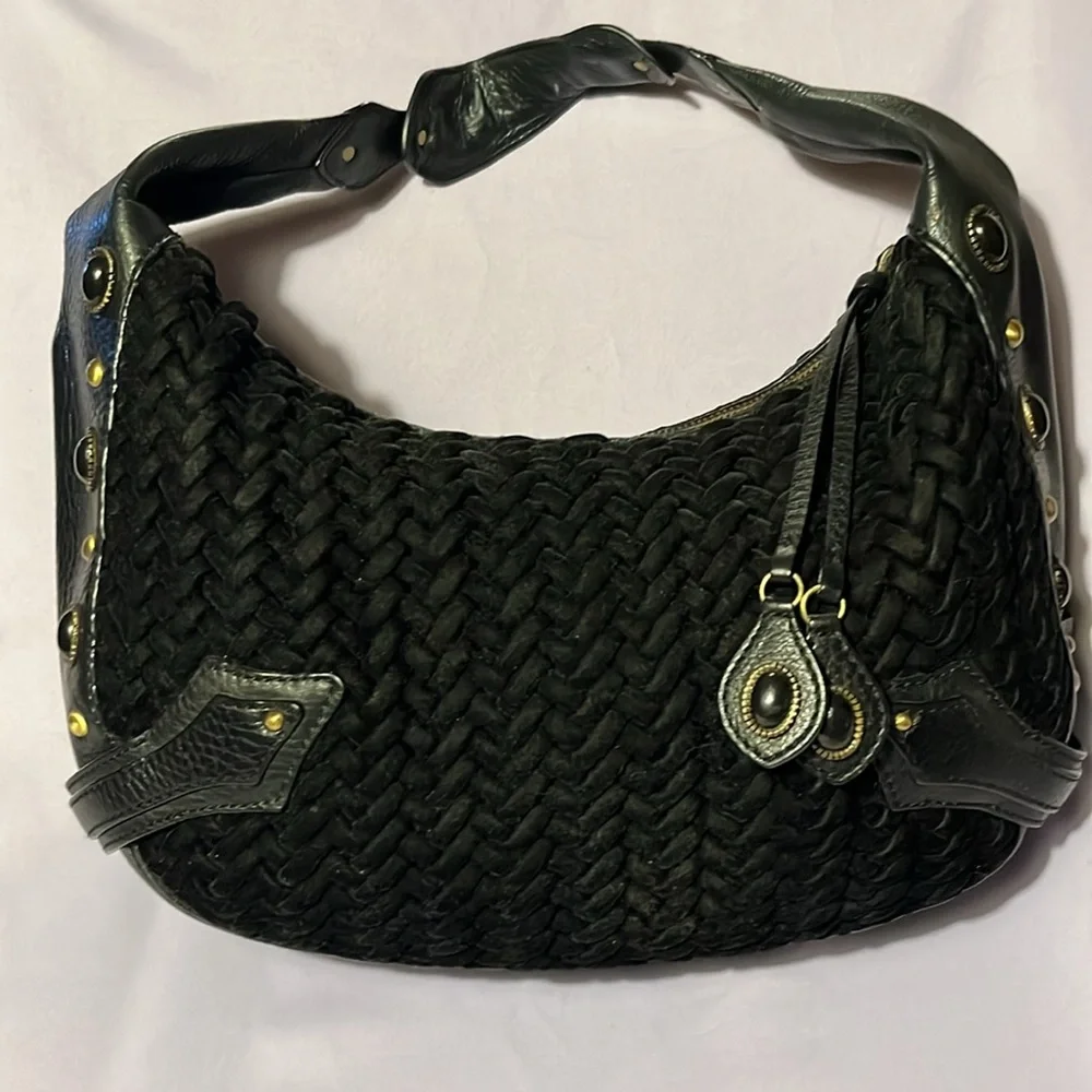 Cole Haan leather / velvet bag